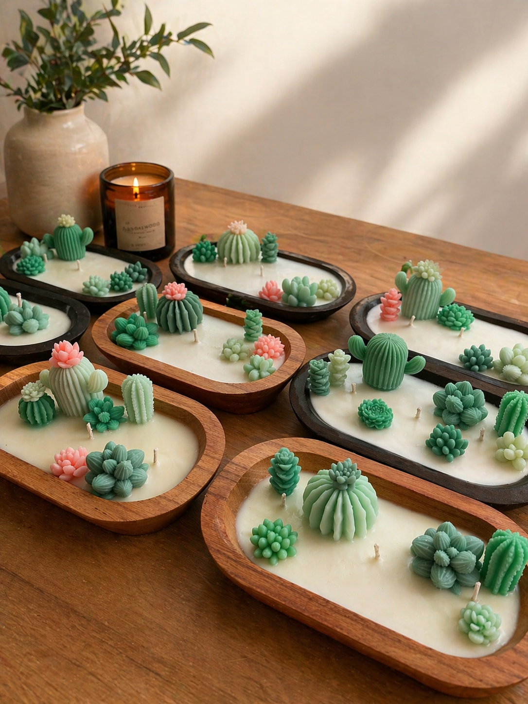 Succulent Dough Bowl Candles