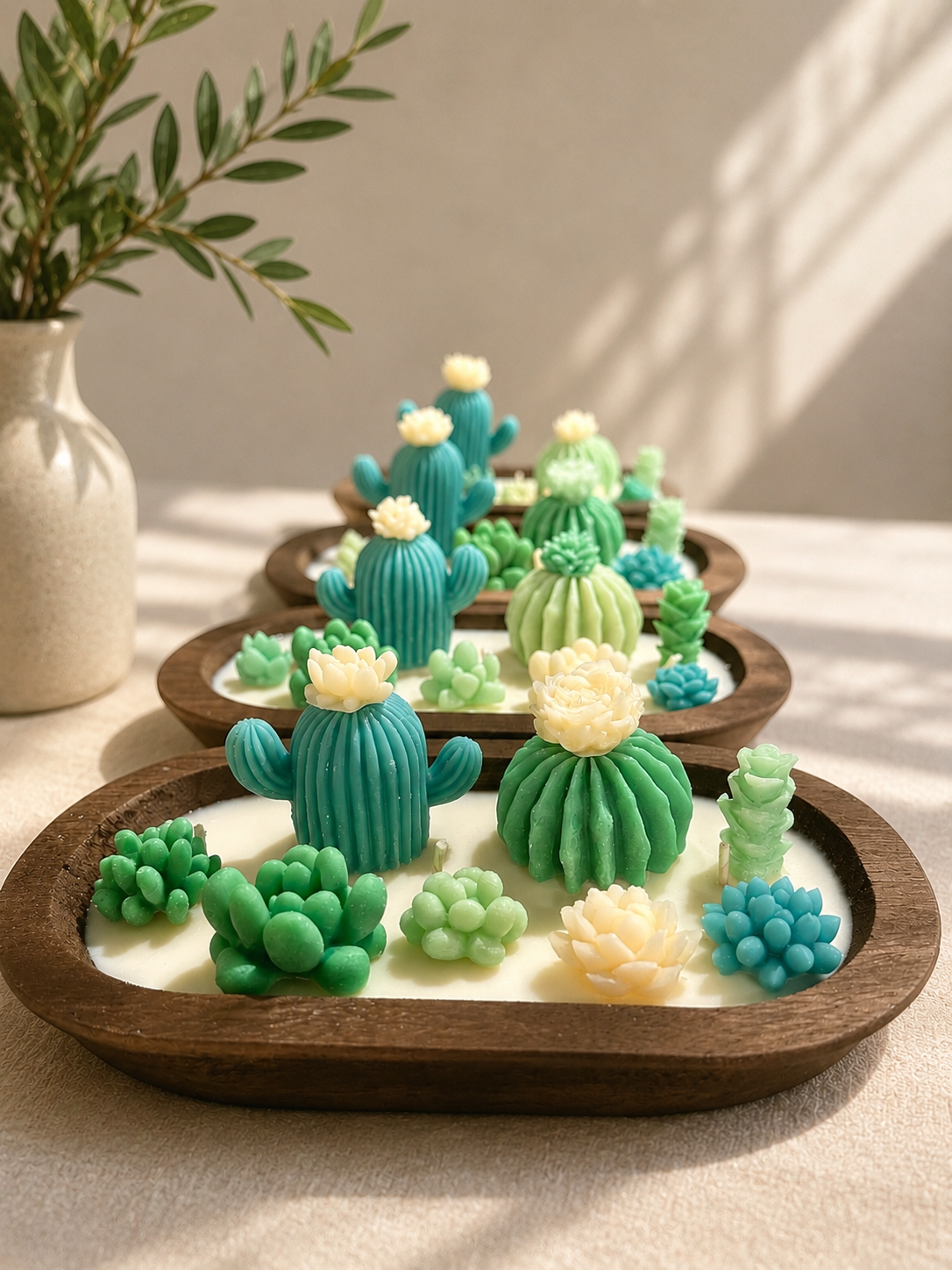 Succulent Dough Bowl Candles