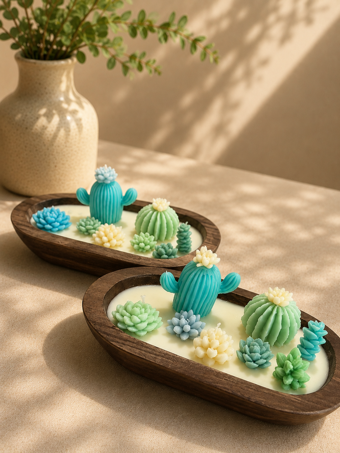 Succulent Dough Bowl Candles